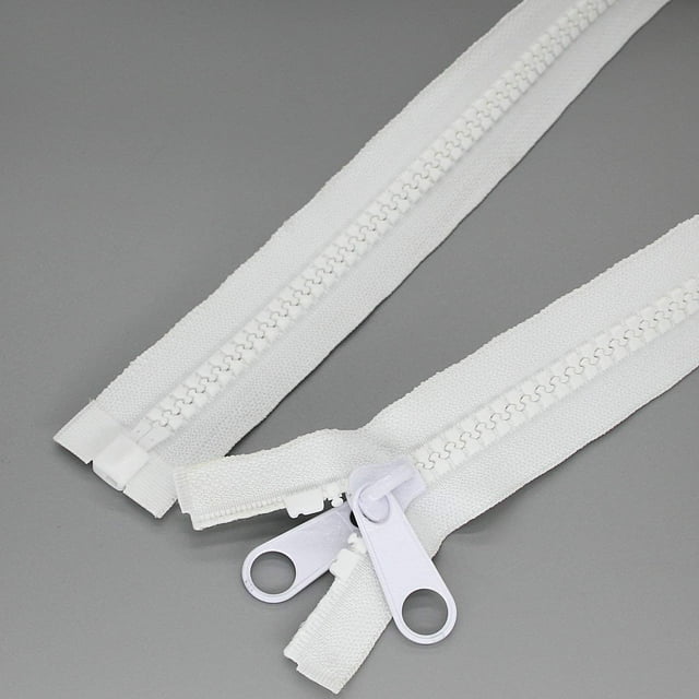 Cremalleras Leekayer #10 122 cm de Alta Resistencia para Costura 2 piezas Blanco