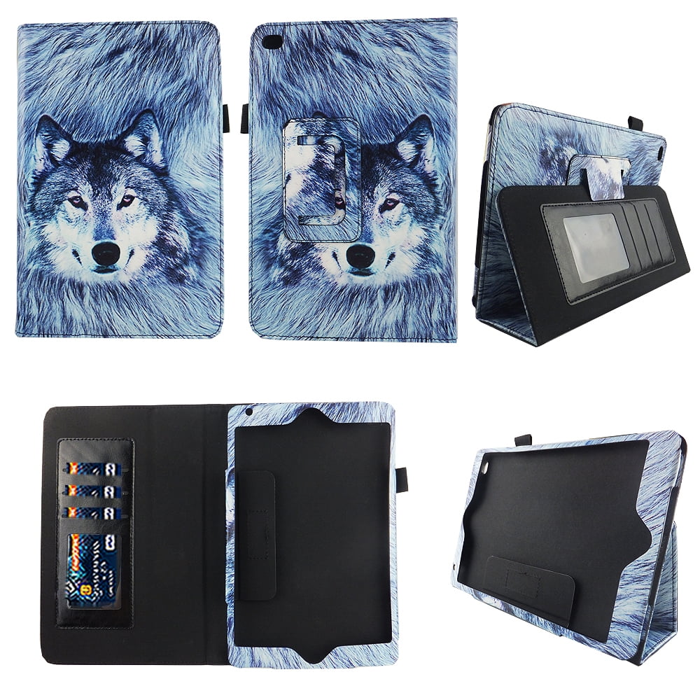 Snow Wolf iPad mini 4 Case Premium Pu Leather Folio Case Slim Fit