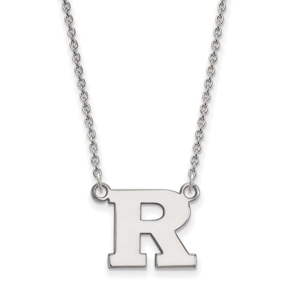 14k White Gold Logoart Rutgers Small Pendant Necklace