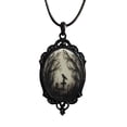thumbnail image 2 of Gothic Raven Cross Glass Necklace, 2 of 6
