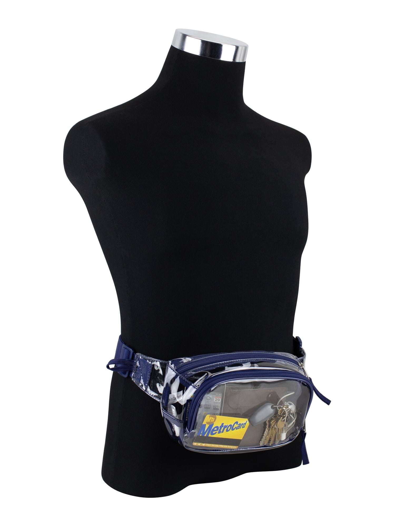 Eastsport Unisex Adjustable Strap Waist Fanny Pack in Transparent Blue