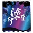 thumbnail image 3 of Ambesonne Hello Summer Shower Curtain, Vivid Night Palms, 69"Wx75"L, Multicolor, 3 of 3
