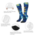 thumbnail image 3 of Naloa Sunflower Starry Night Vibes Knee Socks, High Socks Long Stretchy Sock Women Knee High Stocking, Long Socks for Women, 3 of 6