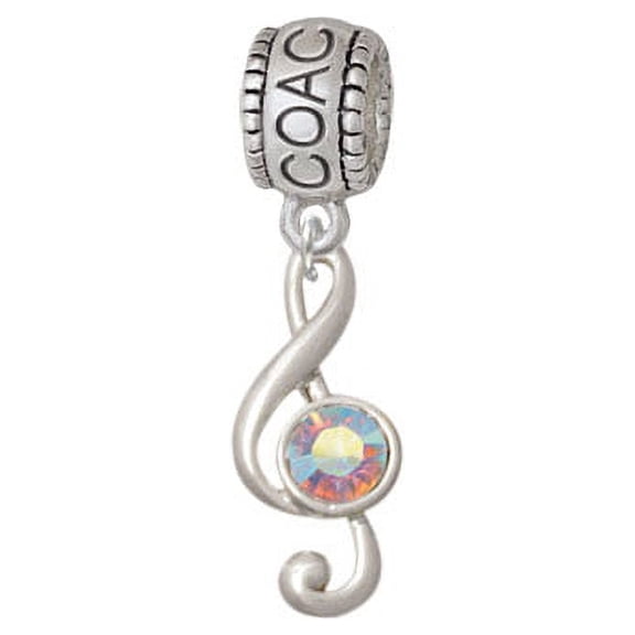 Medium Clef with AB Crystal - Coach Charm Bead