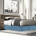 thumbnail image 2 of 14" Tailored Pleated Bed Skirt Dust Ruffle, King, Blue Heaven, by Clara Clark, 2 of 4