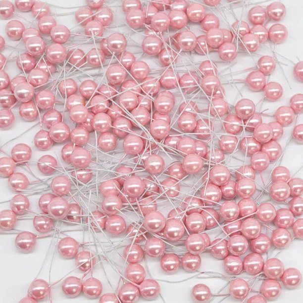 Bayas rojas de Navidad para decoración de árbol de Navidad, flor Artificial de cereza, estambre de perlas, 100/200 piezas, Ofrenda floral para el hogar