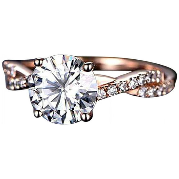 Artdeco 1.25 Carat Infinity Man made diamond moissanite and Man made diamond moissanite Engagement Ring with 18k Gold Plating