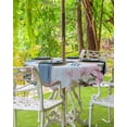 thumbnail image 3 of Boanket Outdoor Tablecloth with Umbrella Hole for Patio/Picnic/Party/Camping, Pink Blue Christmas Waterproof Table Cloth Round Cover Washable, Xmas Train Snowflake Botanical (Dia 54"), 3 of 7