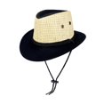 thumbnail image 2 of Unisex Adult Straw Cowboy Hat Small Brim Western Rope Decor Adjustable Chin Strap Summer Cap for Outdoor Travel and Vacation and Beach Trips Black One Size, 2 of 5
