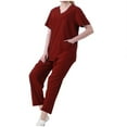 thumbnail image 6 of Hanen Scrubs for Women Set Modern V Neck Scrub Top & Cargo Pants Nursing Scrubs with 6 Pockets, 6 of 6