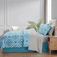 thumbnail image 6 of Mainstays Teal Geometric 6 Piece Bed in a Bag Comforter Set with Sheets, Twin/Twin-XL, 6 of 10