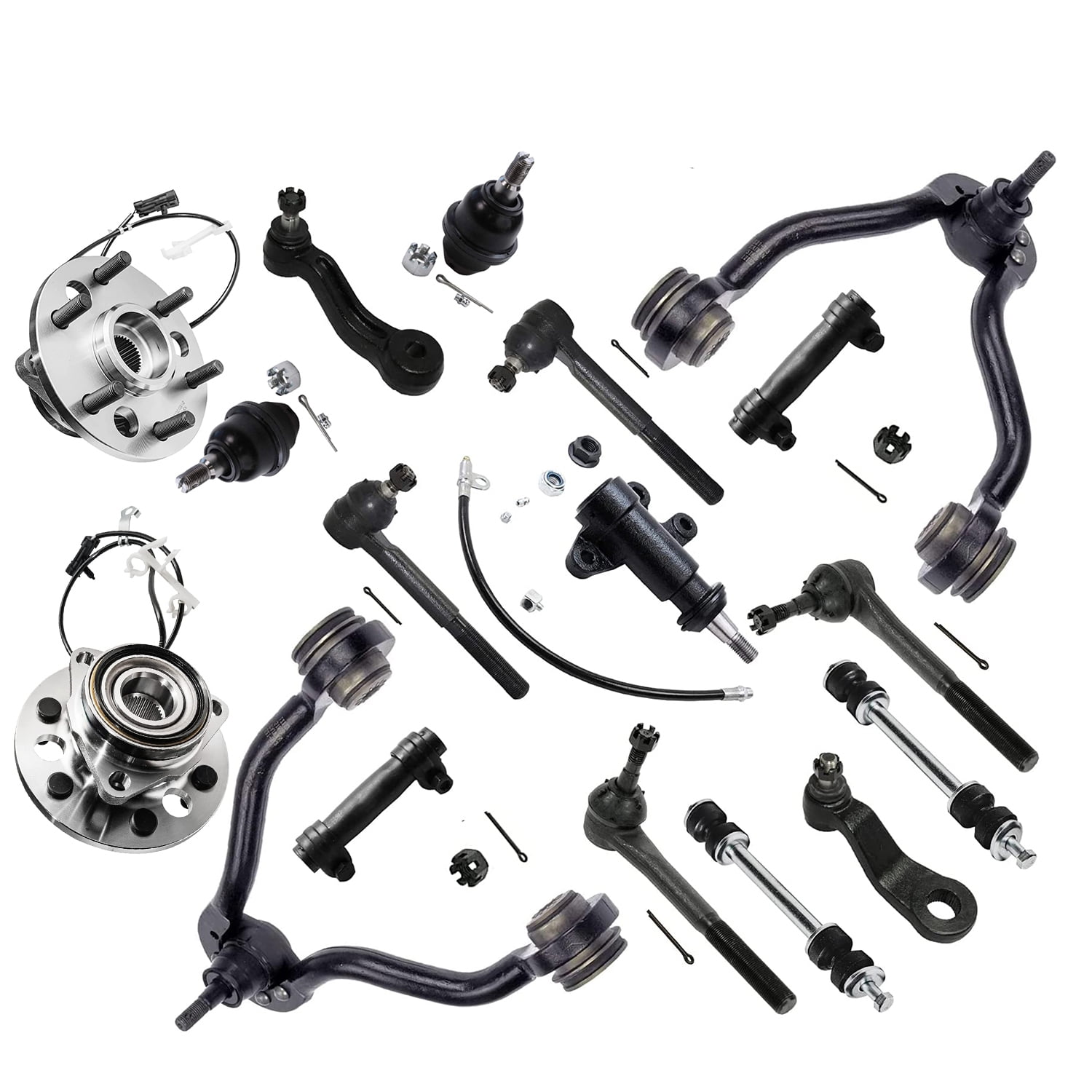 Detroit Axle 4WD Front Suspension Kit and Wheel Bearings Control Arms