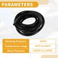 thumbnail image 4 of 1pc Manguera de vacío de silicona de 130PSI máxima presión para Chevrolet, Buick y Lincoln, línea de vacío automotriz de silicona negra de 16.4FT, 1/2" 12mm ID 2mm ID 2mm de grosor, 4 of 8