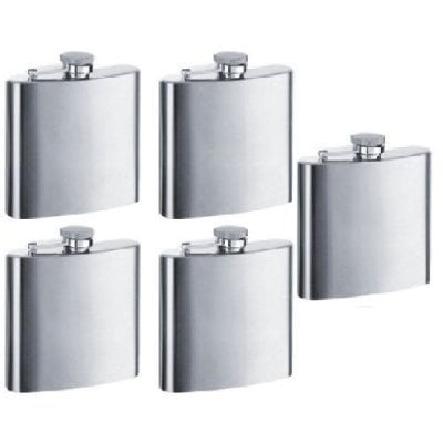 Gifts Infinity® Set of 5 6oz Stainless Steel Groomsman Flask