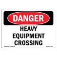 thumbnail image 1 of SignMission OS-DS-A-1218-L-1816 Panneau de Danger OSHA 12 x 18 Po - Équipement Lourd de Traversée, 1 of 1