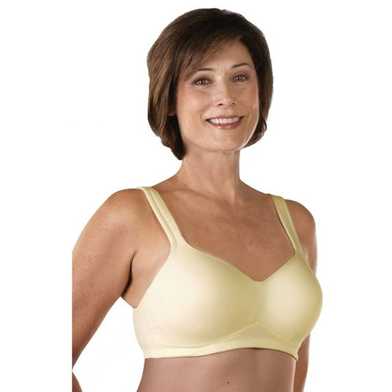 Classique Post Mastectomy Fashion 739 Seamless/Molded Soft Cup Bra with Padded Wider Straps - 38DD - Champagne