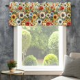 thumbnail image 4 of Spring Blossoming Valances for Windows White Sunflower Red Poppy Garden Leaves Rod Pocket Curtain Valance Window Treatment Short Curtains for Kitchen Living Room, 42"x18", 4 of 9