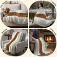 thumbnail image 6 of Sage Green Farmhouse Throw Blanket for Couch, Soft Lightweight Flannel Fleece Blanket, Green Brown Striped Microfiber Plush All Season Decorative Blankets Gifts for Sofa Bed 60"x80", 6 of 9