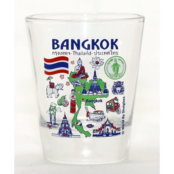 Bangkok Thailand Landmarks and Icons Collage Shot Glass