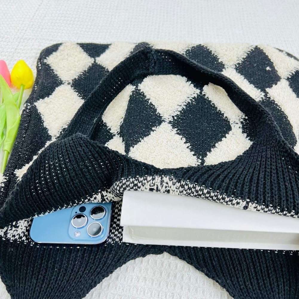 Kukuzhu Women’s Hobo Bag Crochet Large Purse Knitted Tote Bag Colorful Shopping Shoulder Bag Mesh 2023