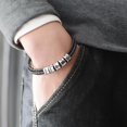 thumbnail image 2 of Pulsera Personalizada de Cuero ShineSand con Cuentas Personalizadas para Hombre, 2 of 6