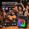 thumbnail image 4 of Altavoz Bluetooth portátil Karaoke Machine HWWR con 2 micrófonos, 4 of 7