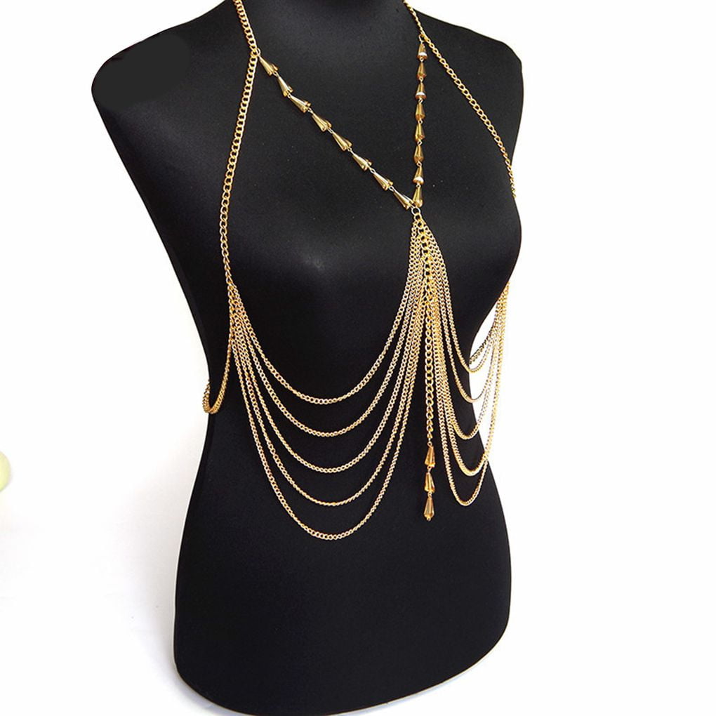 Bikini Body Chain Crystal gold 