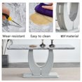 thumbnail image 4 of Modern Gray Marble Textured Dining Table - 63” Gray MDF Table for 4-6 People | Dining Room, Kitchen & Living Room Use, 4 of 17
