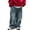 Blue, variant on Boys Denim Pants Ripped Baggy Cargo Pants Elastic Waist Straight with Pocket Classic Fit Pull-On Boys Toddler Clothes 6-7 Years