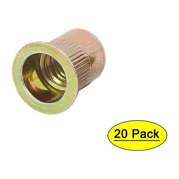 Unique Bargains 3/8"-16 Straight Knurled Rivet Nut Insert Bronze Tone 20Pcs