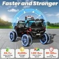 thumbnail image 3 of Joyracer 4WD 24V Ride on Toys Car w/ 2 XL Seater Remote Control, Electric UTV w/ 4*200W Motor, Power Car Wheels, LED Lights, Spring Suspension, 3 Speeds, Bluetooth Music, Black, 3 of 10