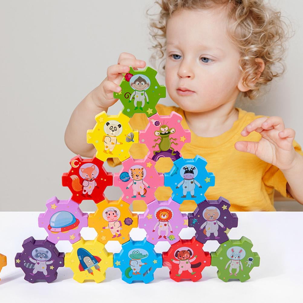 Gear Building Blocks Children Wooden Gear Building Blocks Space Animal