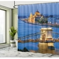 thumbnail image 4 of Ambesonne Europe Shower Curtain, River of Budapest Bridge, 69"Wx84"L, Multicolor, 4 of 4