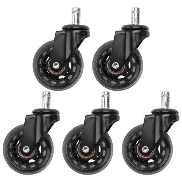 Office Chair Casters, 5, Hardwood Heavy Duty Wheels, Carpet Office