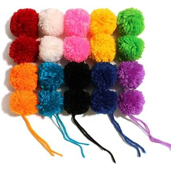 20 Pcs Large Yarn Pom Poms-2 Inch Made to Order Acrylic Yarn Balls for Hats or Party Decorations-DIY Craft Pompoms (Mixed, 2ich)$$Art & Craft