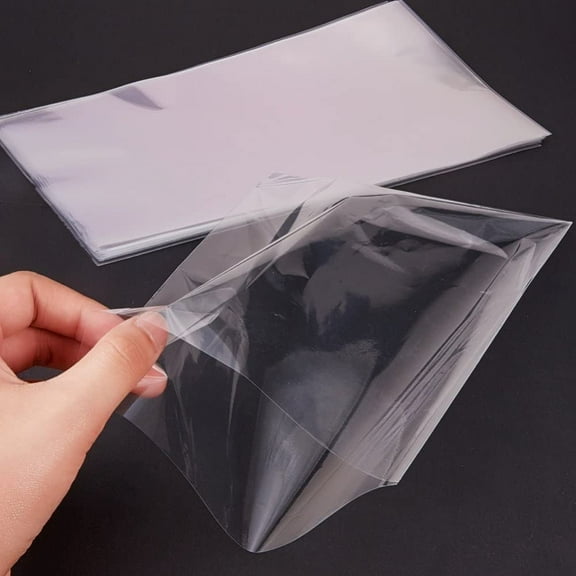 WEBEEDY Rectangle OPP Cellophane Bags with Plastic Iron Core Wire Twist Ties Clear 25x15cm
