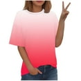 thumbnail image 1 of Timegard Hauts Grande Taille pour Femmes Couleur Dégradée Manches Courtes Col Rond Blouses Décontractées Confortables T-Shirts, 1 of 5
