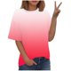 thumbnail image 1 of Blusas de Manga Corta para las Mujeres, Moda Impresa Cuello Redondo Camiseta Casual Top Hecho de Cómodo Estante de Algodón de Imitación para Todas las Estaciones, Blusas de Algodón para las Mujeres, 1 of 5