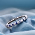thumbnail image 3 of Sterling silver blue sapphire & cubic zirconia half eternity stacking ring, 3 of 6
