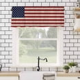 thumbnail image 4 of American Flag Valances for Windows Vintage Red White Stripes Blue Stars Wood Grain Rod Pocket Curtain Valance Window Treatment Short Curtains for Kitchen Living Room, 42"x12", 4 of 5
