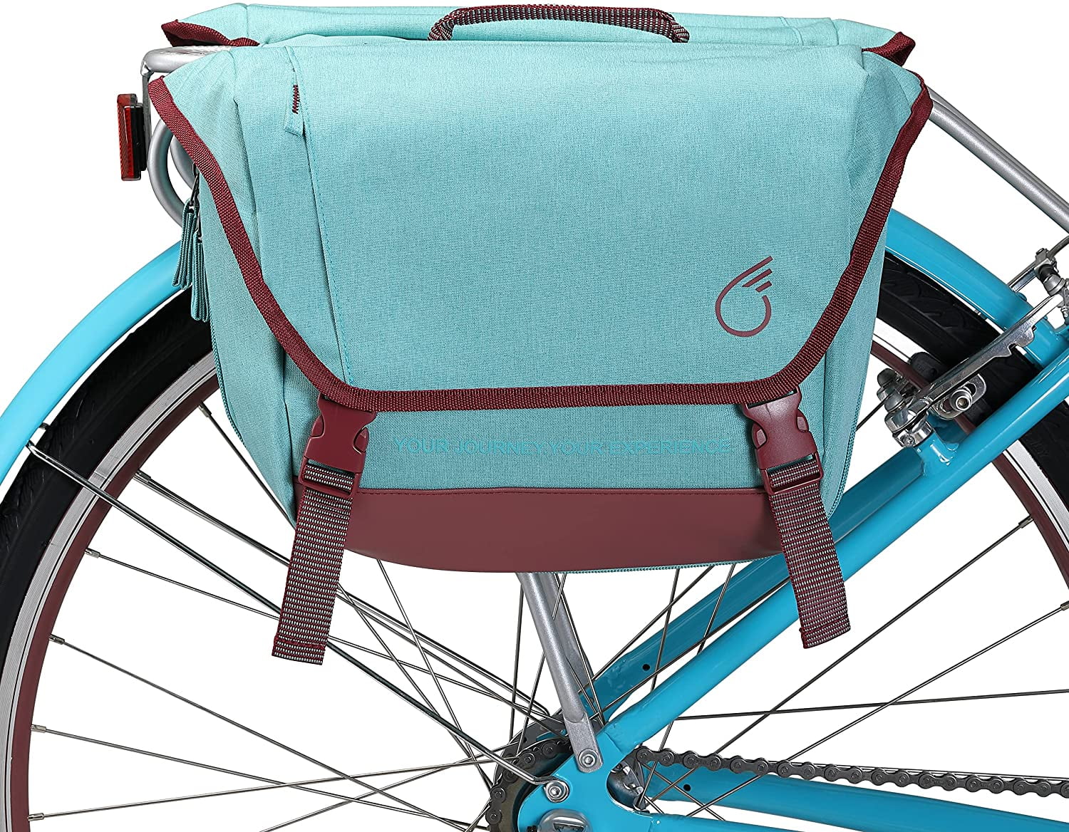 sixthreezero Bicycle Pannier Bag Rear Rack Trunk with Waterproof, Double Sided, Carry Handle, Teal