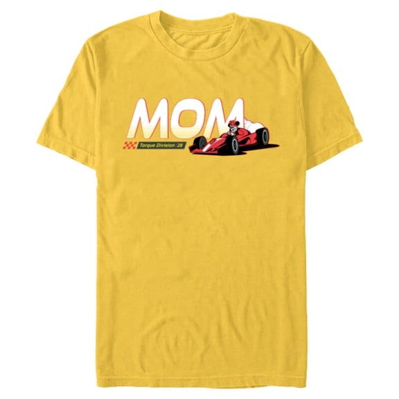 Disney Racing Mom Family Trip Race Car Vacation Matching - Short Sleeve Blended T-Shirt for Adults - Customized-Yellow