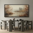 thumbnail image 6 of Large Framed Canvas Print Forest stream in Autumn Wall Art Decorative Ready to Hang Painting for Living room Bedroom - 60"x30" Black Frame, 6 of 9