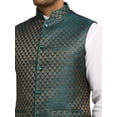 thumbnail image 5 of Men Designers Green & Gold Nehru Jacket Indian Traditional Bollywood Style Brocade Woven Embellishe, Size: 48, 5 of 6