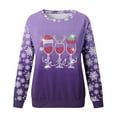 thumbnail image 4 of Wyzesi Chandails Blancs pour Femmes, Chandail Court à Enfiler, Hauts pour Femmes, Imprimé « Merry Noël », Chandail à Col Rond, Coupe Ajustée, Hauts à Enfiler Décontractés à Manches Longues, Chandails d'Entraînement, Blouse Ample, 4 of 4