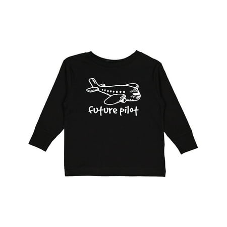 

Inktastic Future Pilot Airplane Doodle Plane Gift Toddler Boy or Toddler Girl Long Sleeve T-Shirt