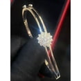 thumbnail image 2 of Pave 0.96 Cts Round Brilliant Cut Natural Diamonds Flower Bracelet In Hallmark 14K White Gold, 2 of 13
