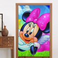 thumbnail image 4 of Cortina de puerta semiopaca con patrón de patchwork de dos piezas de Minnie Mouse, cortinas opacas decorativas para dormitorio, sala de estar, decoración de habitación de niños, 34 x 56 pulgadas,, 4 of 7