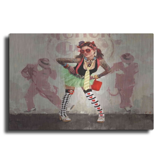 Luxe Metal Art 'Devil or Angel' by Michael Fitzpatrick, Metal Wall Art, 16"x12"