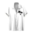 thumbnail image 2 of Drppepioner Chemises à Manches Courtes pour Hommes, Mode Confortable, Imprimé, Col Rabattu, Chemise d'Été Extensible, Blanc, 2 of 4